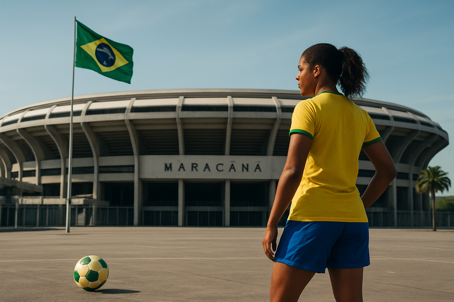 Imagem ilustrativa gerada por IA para: Brasil abre Mundial feminino no Maracanã em 24 de junho