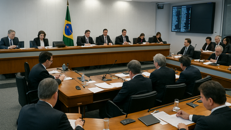 Imagem ilustrativa gerada por IA para: CCJ do Senado inclui PEC 18/2025 na pauta de votação