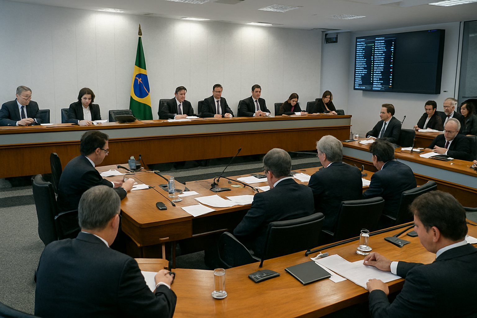 Imagem ilustrativa gerada por IA para: CCJ do Senado inclui PEC 18/2025 na pauta de votação