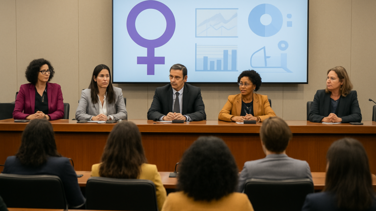 Imagem ilustrativa gerada por IA para: Congresso discute ferramentas digitais para proteger mulheres da violência