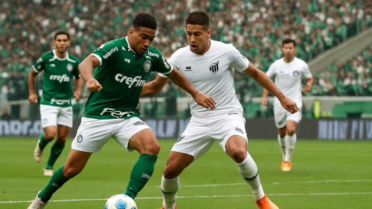 Imagem ilustrativa gerada por IA para: Palmeiras e Santos iniciam disputa pelas quartas da Copa do Brasil