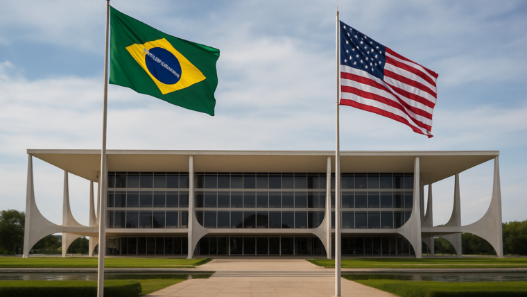 Imagem ilustrativa gerada por IA para: Planalto formaliza avaliação sobre tarifas aplicadas pelos EUA