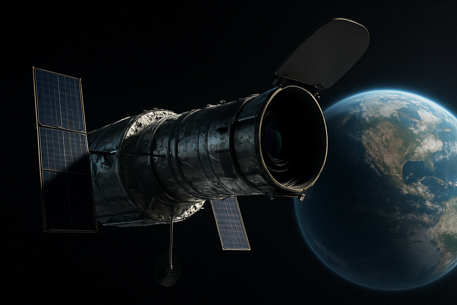 Imagem ilustrativa gerada por IA para: Telescópio Roman levará câmera de 300 megapixels ao espaço