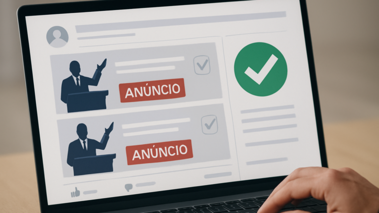 Imagem ilustrativa gerada por IA para: Teste aponta falhas do Facebook na filtragem de anúncios eleitorais