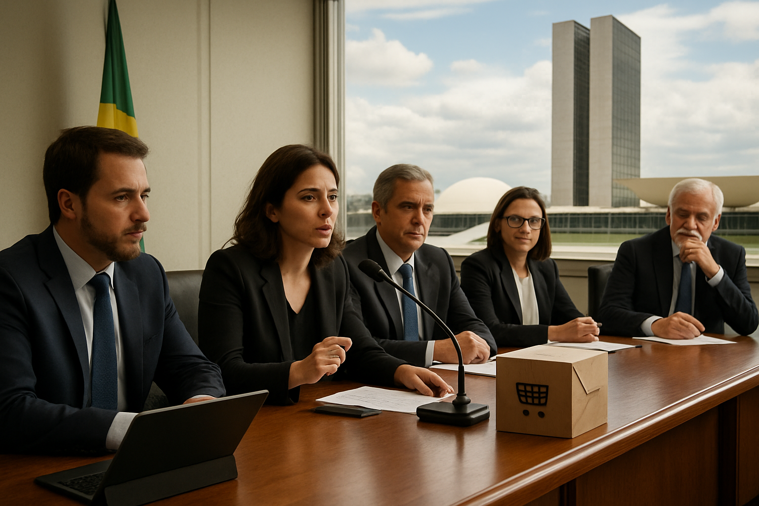 Imagem ilustrativa gerada por IA para: Comissão mista adia para terça análise de medida sobre compras importadas