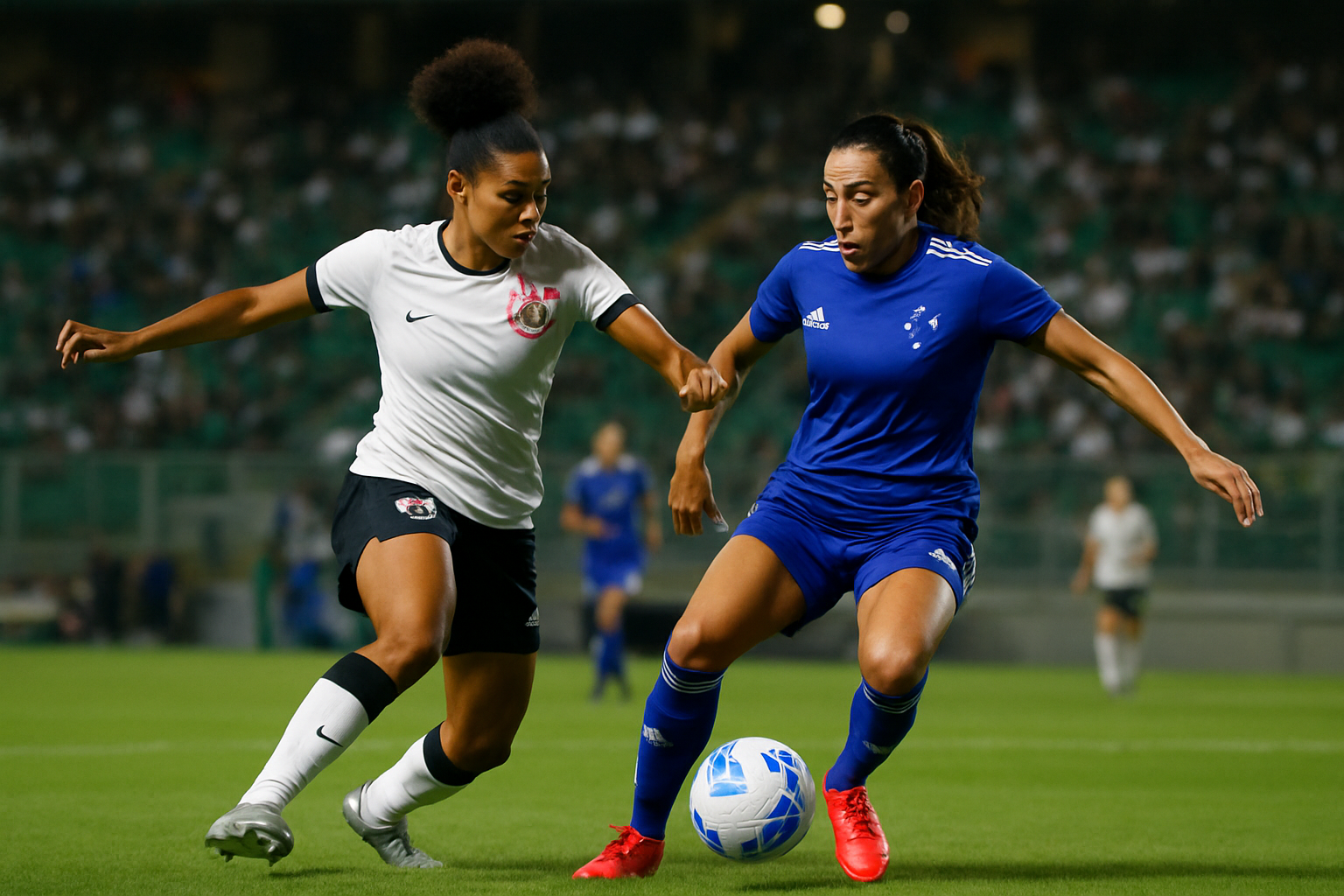 Imagem ilustrativa gerada por IA para: Corinthians bate Cruzeiro no primeiro duelo das quartas do Brasileiro Feminino